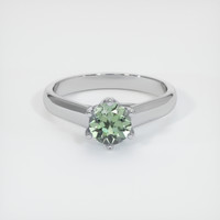 0.70 Ct. Green Sapphire Ring, 10K White Gold 1