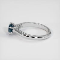 0.77 Ct. Greenish Blue Sapphire Ring, 10K White Gold 4
