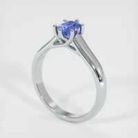 0.73 Ct. Blue Sapphire Ring, 14K White Gold 2