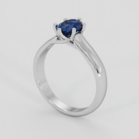 0.96 Ct. Blue Sapphire Ring, 18K White Gold 3