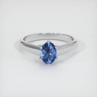 0.82 Ct. Sapphire Ring, 18K White Gold 1