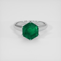 6.64 Ct. Emerald Ring, 18K White Gold 1