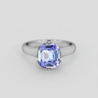 3.05 Ct. Violet Tanzanite Ring, 18K White Gold 1