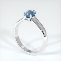 0.71 Ct. Greyish Blue Sapphire Ring, 18K White Gold 2