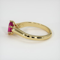 0.70 Ct. Pinkish Red Ruby Ring, 10K Yellow Gold 4