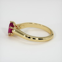 0.85 Ct. Pinkish Red Ruby Ring, 10K Yellow Gold 4