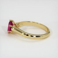 0.82 Ct. Pinkish Red Ruby Ring, 10K Yellow Gold 4