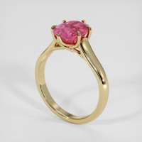 2.66 Ct. Pink Tourmaline Ring, 14K Yellow Gold 2