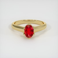 0.90 Ct. Ruby Ring, 14K Yellow Gold 1