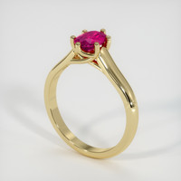 0.88 Ct. Ruby Ring, 14K Yellow Gold 2