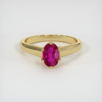 0.97 Ct. Ruby Ring, 14K Yellow Gold 1