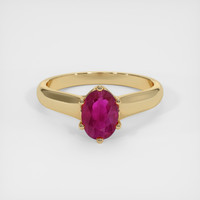 0.91 Ct. Ruby Ring, 14K Yellow Gold 1
