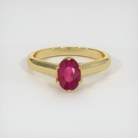 1.09 Ct. Ruby Ring, 14K Yellow Gold 1