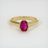 0.97 Ct. Ruby Ring, 14K Yellow Gold 1