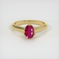 0.82 Ct. Ruby Ring, 14K Yellow Gold 1