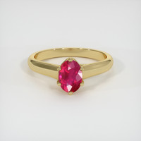 1.08 Ct. Ruby Ring, 14K Yellow Gold 1