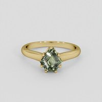 1.10 Ct. Green Sapphire Ring, 14K Yellow Gold 1