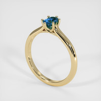 0.62 Ct. Greenish Blue Sapphire Ring, 14K Yellow Gold 2