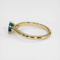 0.62 Ct. Greenish Blue Sapphire Ring, 14K Yellow Gold 4
