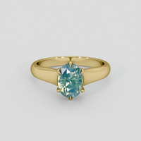 2.51 Ct. Bluish Green Sapphire Ring, 14K Yellow Gold 1
