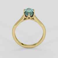2.51 Ct. Bluish Green Sapphire Ring, 14K Yellow Gold 3