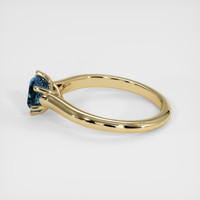 0.96 Ct. Greenish Blue Sapphire Ring, 14K Yellow Gold 4