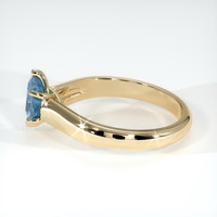 0.71 Ct. Greyish Blue Sapphire Ring, 14K Yellow Gold 4