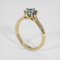 1.10 Ct. Greenish Blue Sapphire Ring, 14K Yellow Gold 2