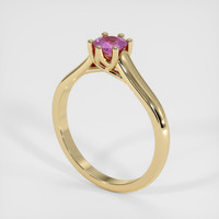 0.50 Ct. Pink Sapphire Ring, 18K Yellow Gold 2