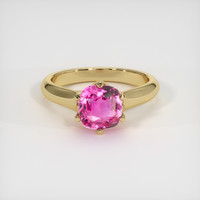 1.67 Ct. Pink Sapphire Ring, 18K Yellow Gold 1