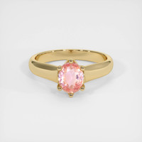 1.09 Ct. Padparadscha Sapphire Ring, 18K Yellow Gold 1