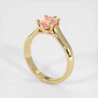 1.09 Ct. Padparadscha Sapphire Ring, 18K Yellow Gold 2