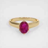 0.91 Ct. Ruby Ring, 18K Yellow Gold 1