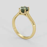 1.10 Ct. Green Sapphire Ring, 18K Yellow Gold 2