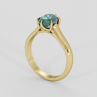 2.51 Ct. Bluish Green Sapphire Ring, 18K Yellow Gold 2