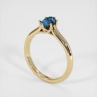 0.96 Ct. Greenish Blue Sapphire Ring, 18K Yellow Gold 2