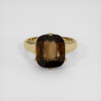 8.54 Ct. Orangish Brown Sapphire Ring, 18K Yellow Gold 1