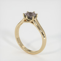 0.88 Ct. Grey Sapphire Ring, 18K Yellow Gold 2