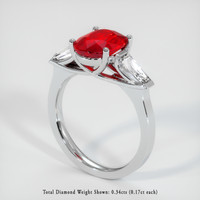 Ruby Ring 3.10 Ct., Platinum 950 Preview