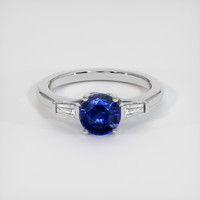 1.12 Ct. Blue Sapphire Ring, Platinum 950 1