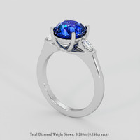 3.09 Ct. Blue Sapphire Ring, Platinum 950 2
