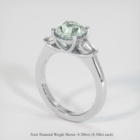 1.92 Ct. Greenish Blue Sapphire Ring, Platinum 950 2