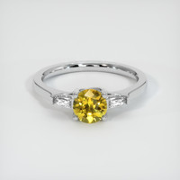 0.94 Ct. Yellow Sapphire Ring, 14K White Gold 1