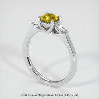 0.94 Ct. Yellow Sapphire Ring, 14K White Gold 2