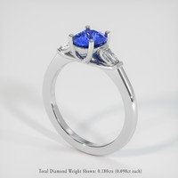 1.13 Ct. Blue Sapphire Ring, 18K White Gold 2