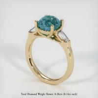 4.28 Ct. Greenish Blue Sapphire Ring, 10K Yellow Gold 2