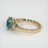 4.28 Ct. Greenish Blue Sapphire Ring, 10K Yellow Gold 4