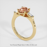 2.12 Ct. Padparadscha Sapphire Ring, 14K Yellow Gold 2