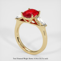 Ruby Ring 3.10 Ct. 14K Yellow Gold Preview