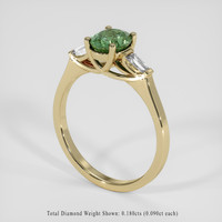 1.06 Ct. Bluish Green Sapphire Ring, 14K Yellow Gold 2